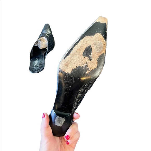 PREGO Black pointy toe mules Size 5 - Picture 6 of 9